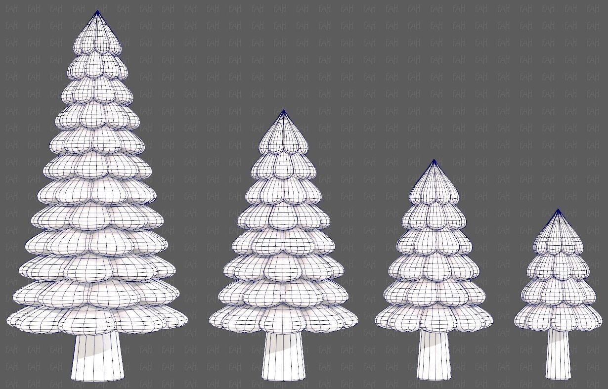 Trees Cartoon V52 3D model_28