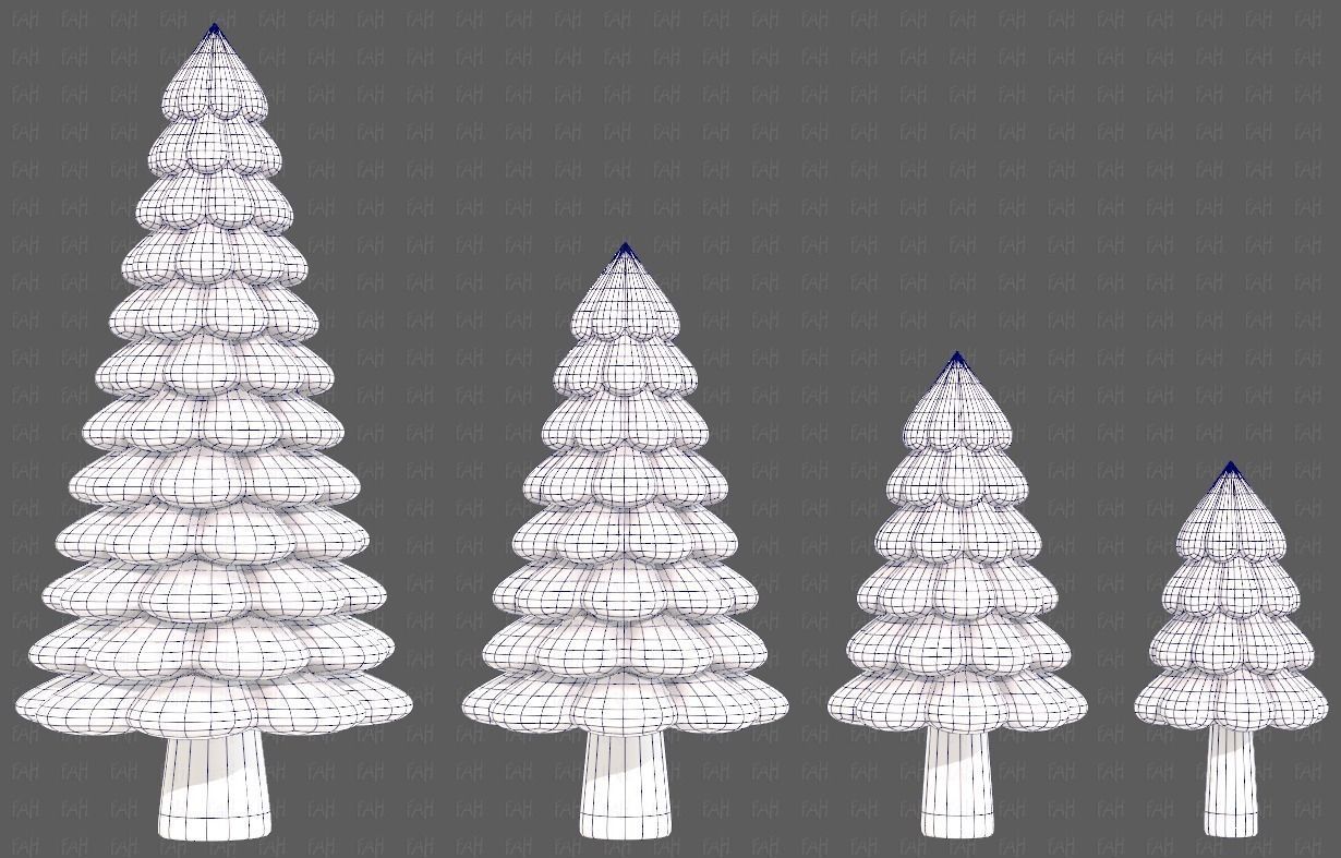 Trees Cartoon V52 3D model_11