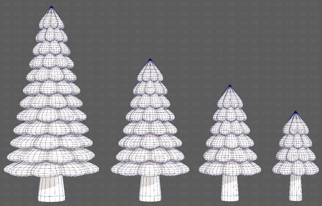 Trees Cartoon V52 3D model_10