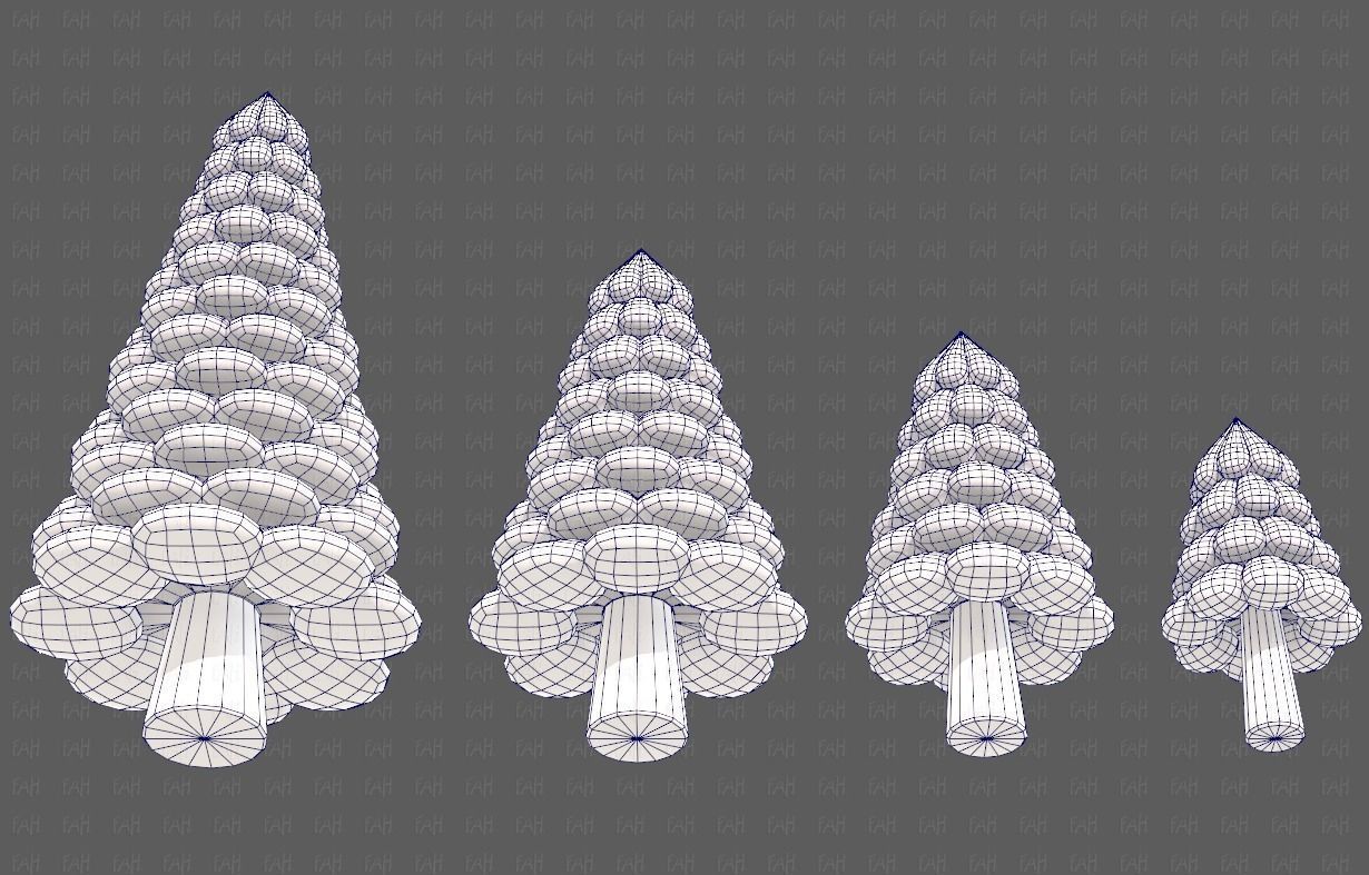 Trees Cartoon V52 3D model_40