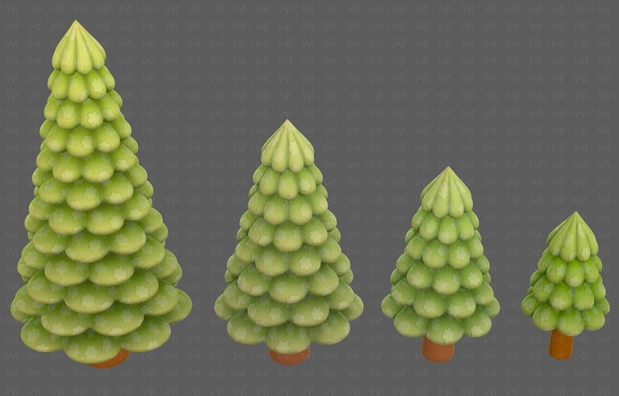 Trees Cartoon V52 3D model_33