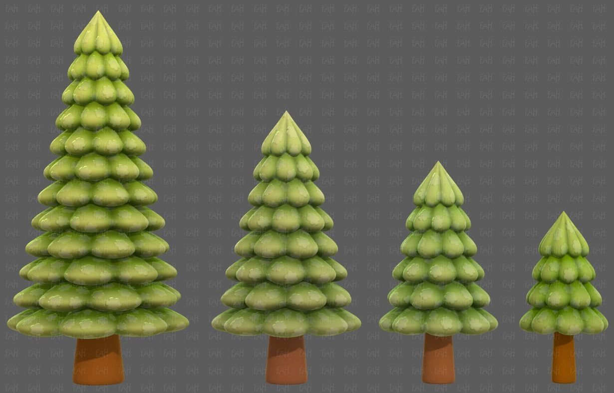 Trees Cartoon V52 3D model_8