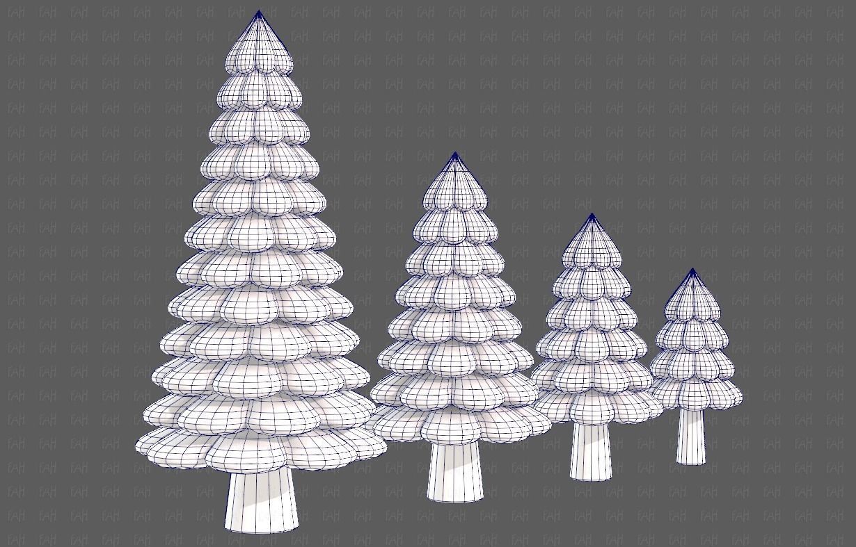 Trees Cartoon V52 3D model_44