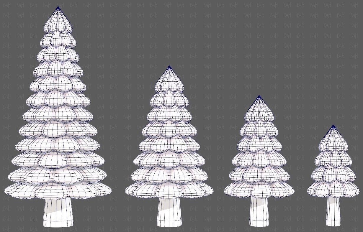 Trees Cartoon V52 3D model_9