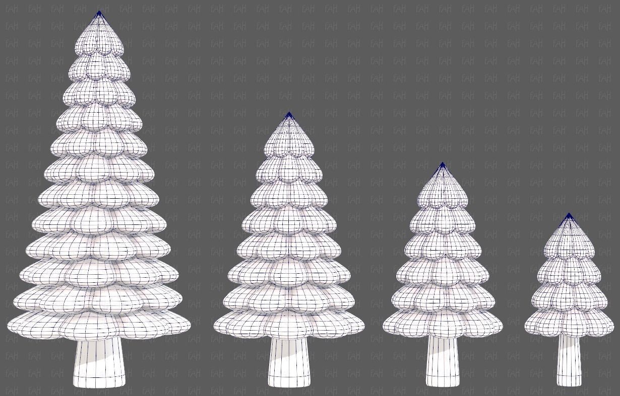 Trees Cartoon V52 3D model_15