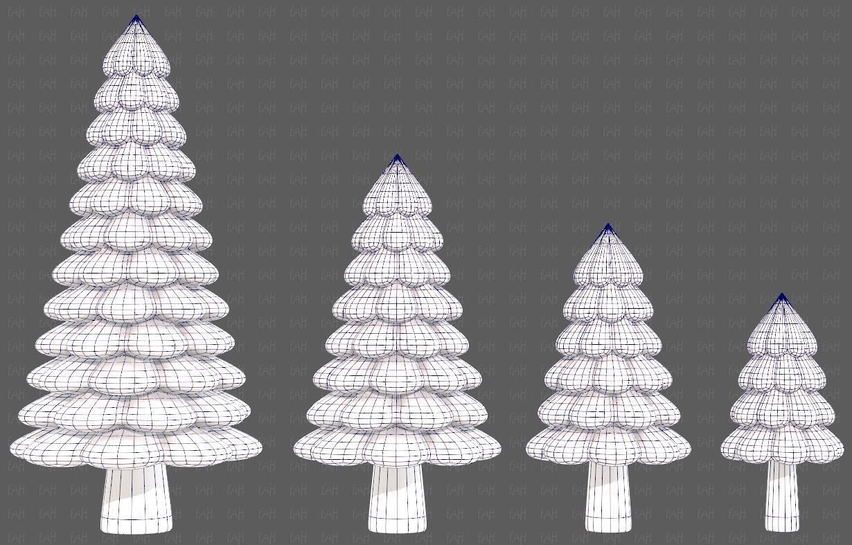 Trees Cartoon V52 3D model_13