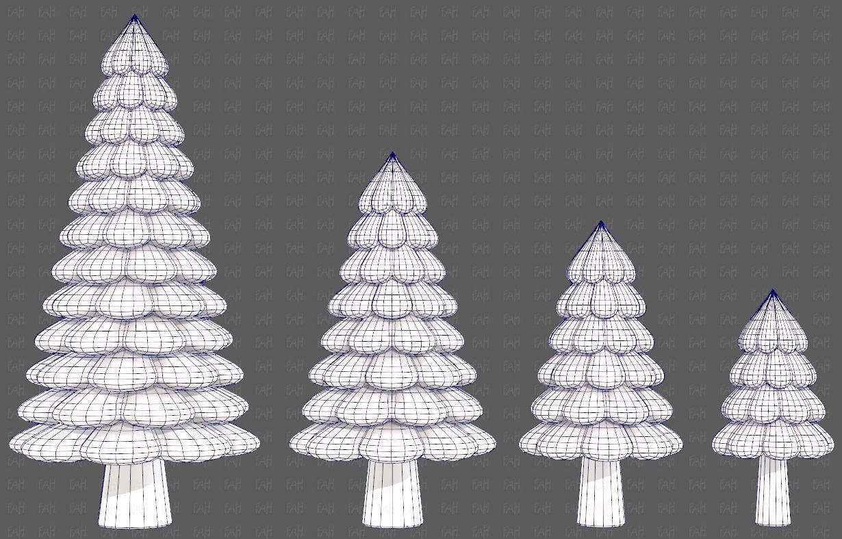 Trees Cartoon V52 3D model_26