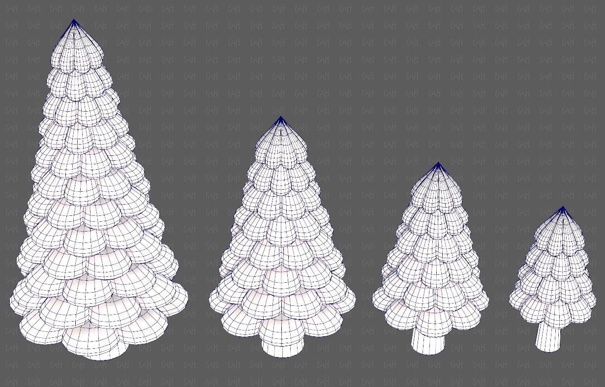 Trees Cartoon V52 3D model_36