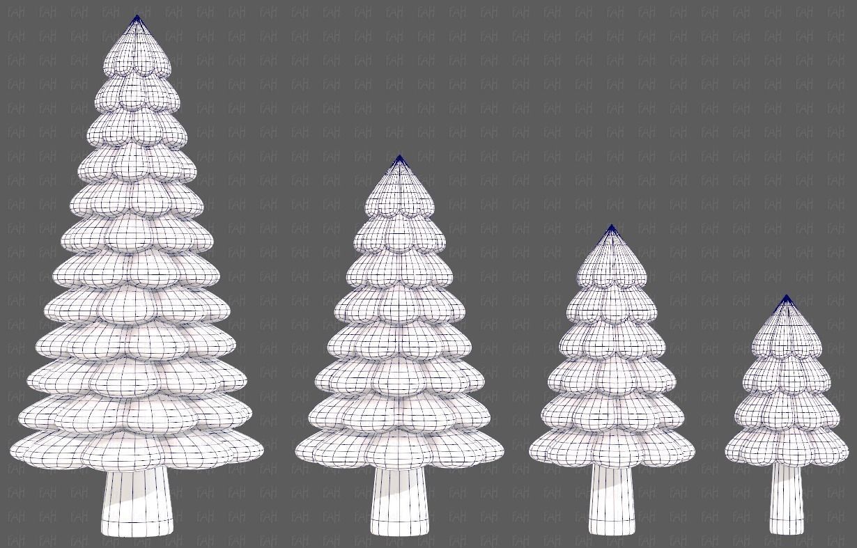 Trees Cartoon V52 3D model_12