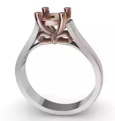 Bow Engagement Ring Anillo de compromiso de Chongo o Mono 3D print model
