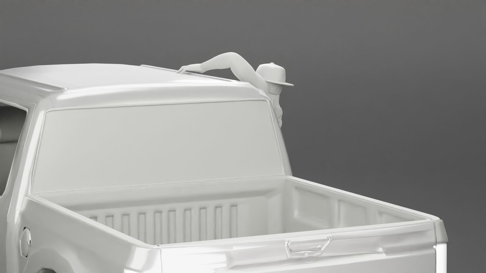 Gangster in cap shooting gun leaning out the window of the car 3D print model_21