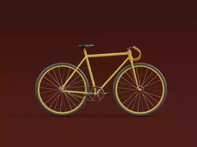 Cartoon Race bicycle 3D model rigged