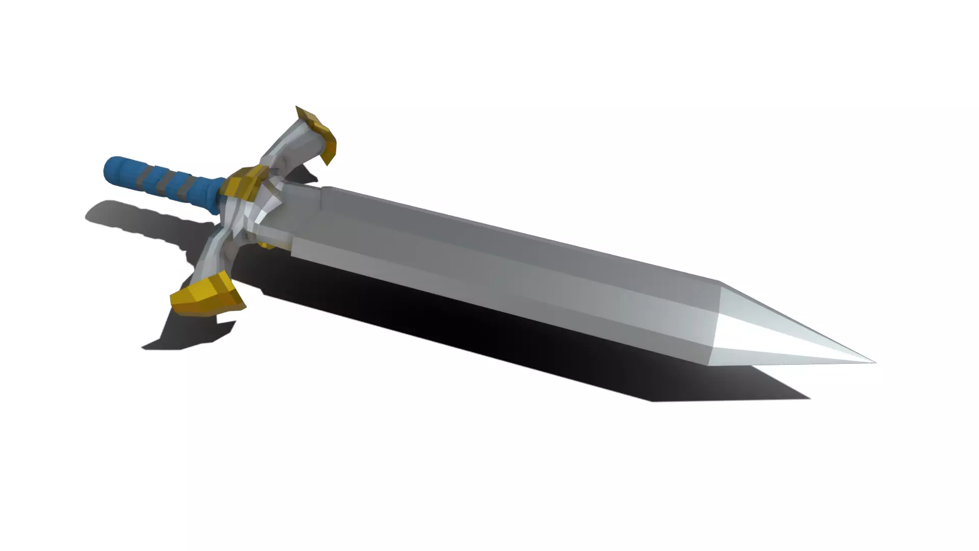 Low Poly Metallic Fantasy Sword Low-poly 3D model_0
