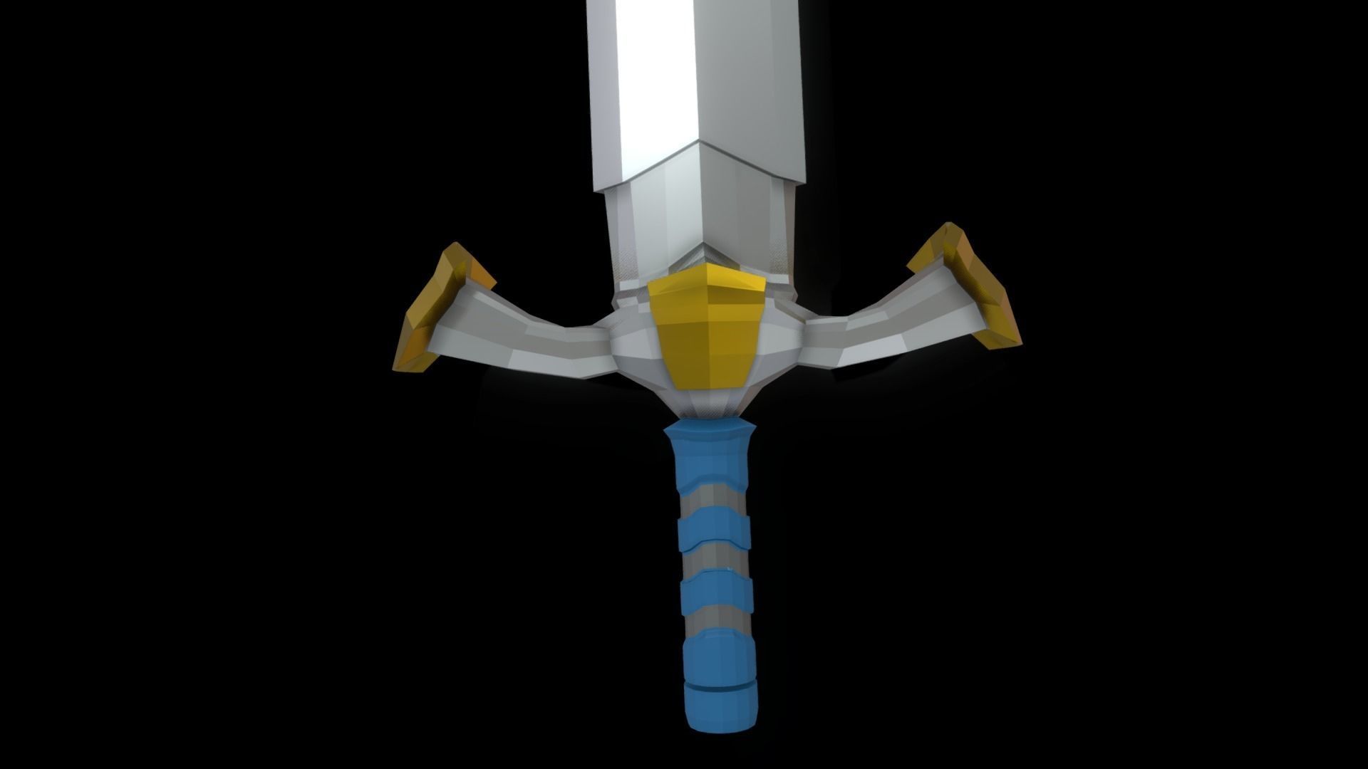Low Poly Metallic Fantasy Sword Low-poly 3D model_2