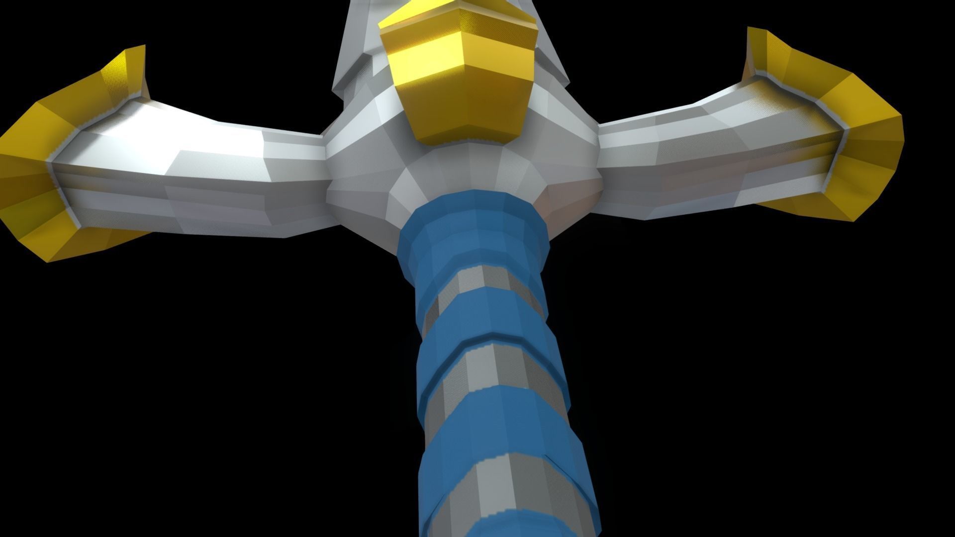 Low Poly Metallic Fantasy Sword Low-poly 3D model_5