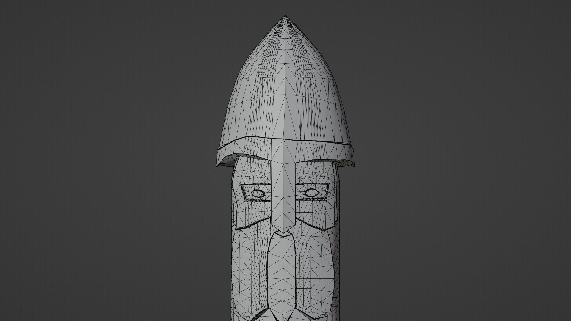 Old slavic pagan idol of thunderer Perun Low-poly 3D model_10