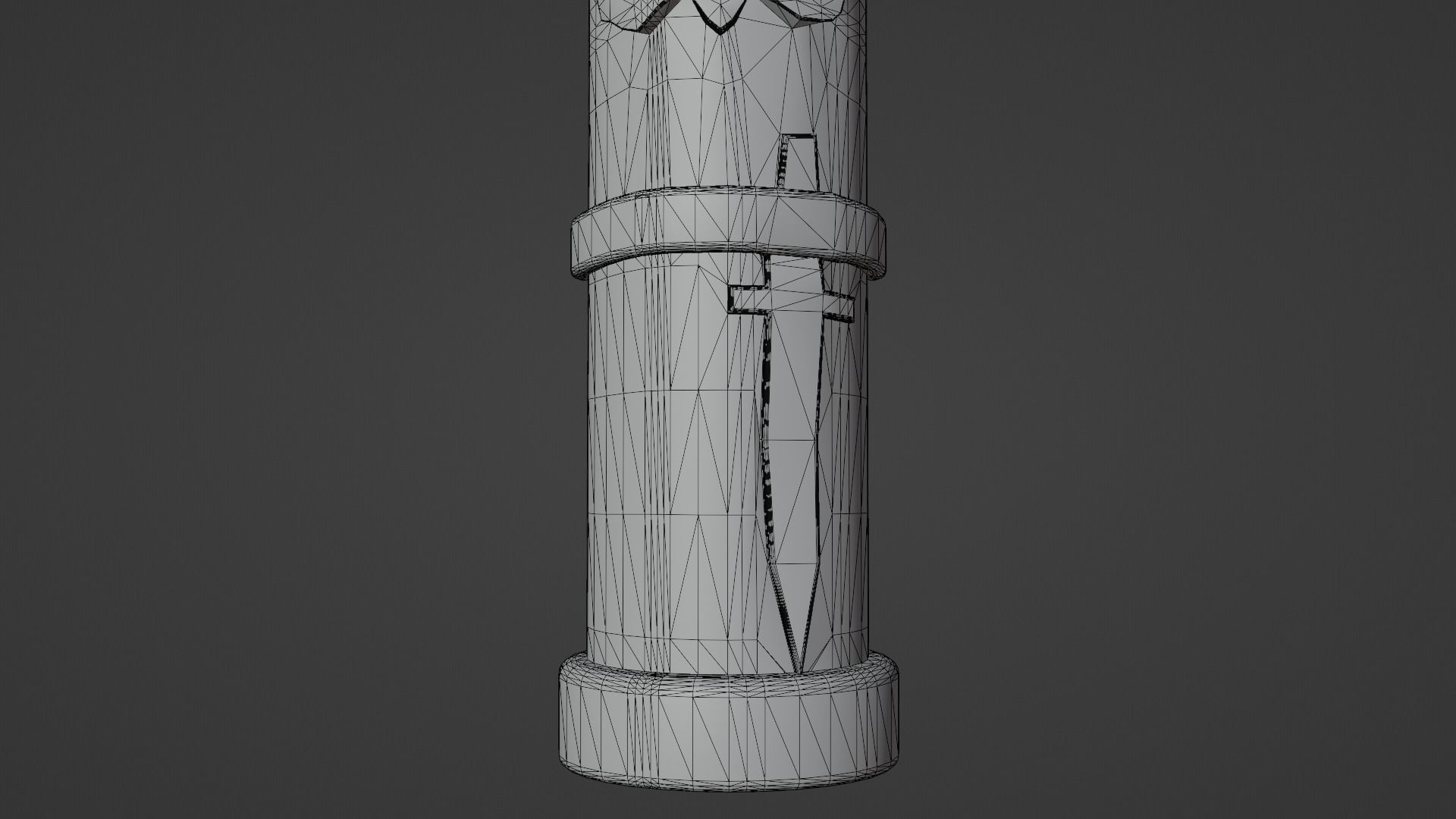 Old slavic pagan idol of thunderer Perun Low-poly 3D model_12