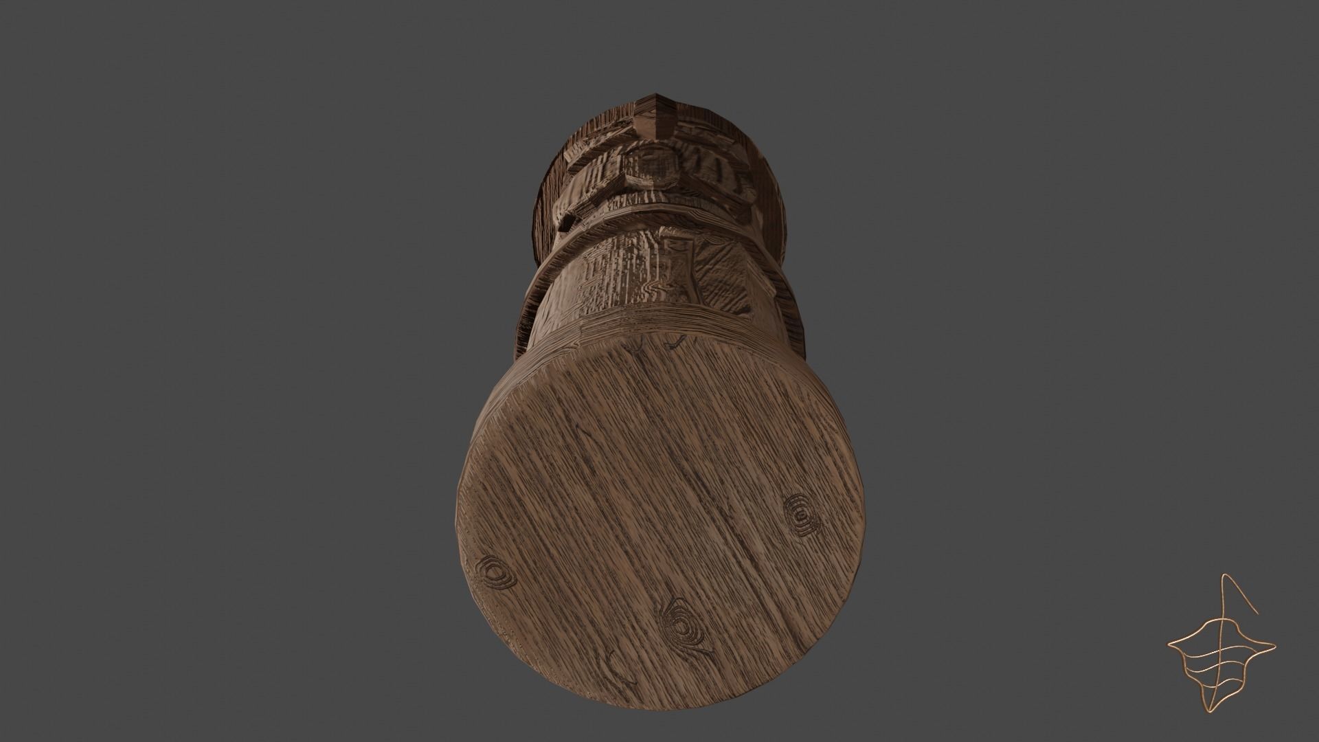 Old slavic pagan idol of thunderer Perun Low-poly 3D model_8