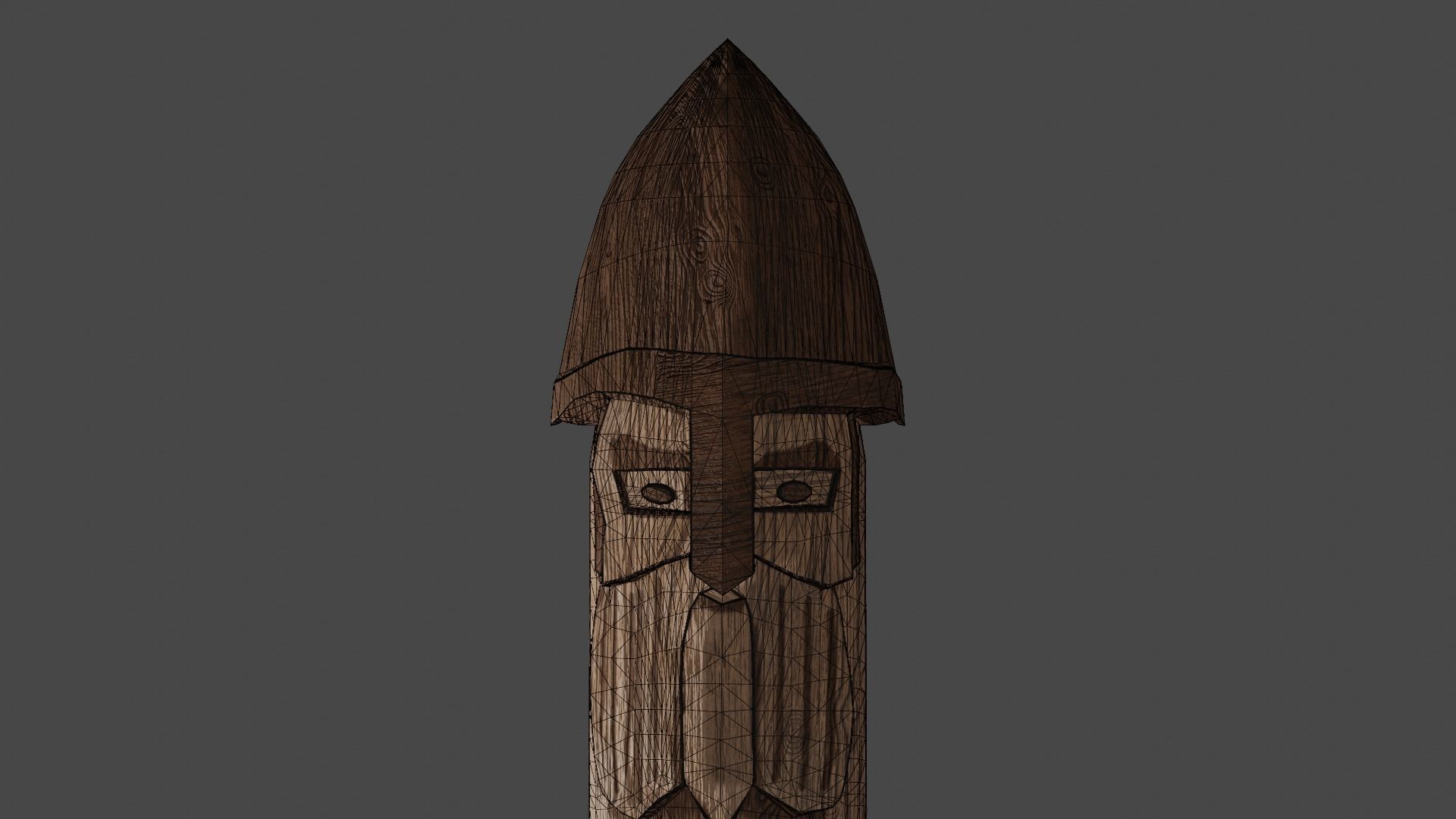 Old slavic pagan idol of thunderer Perun Low-poly 3D model_9