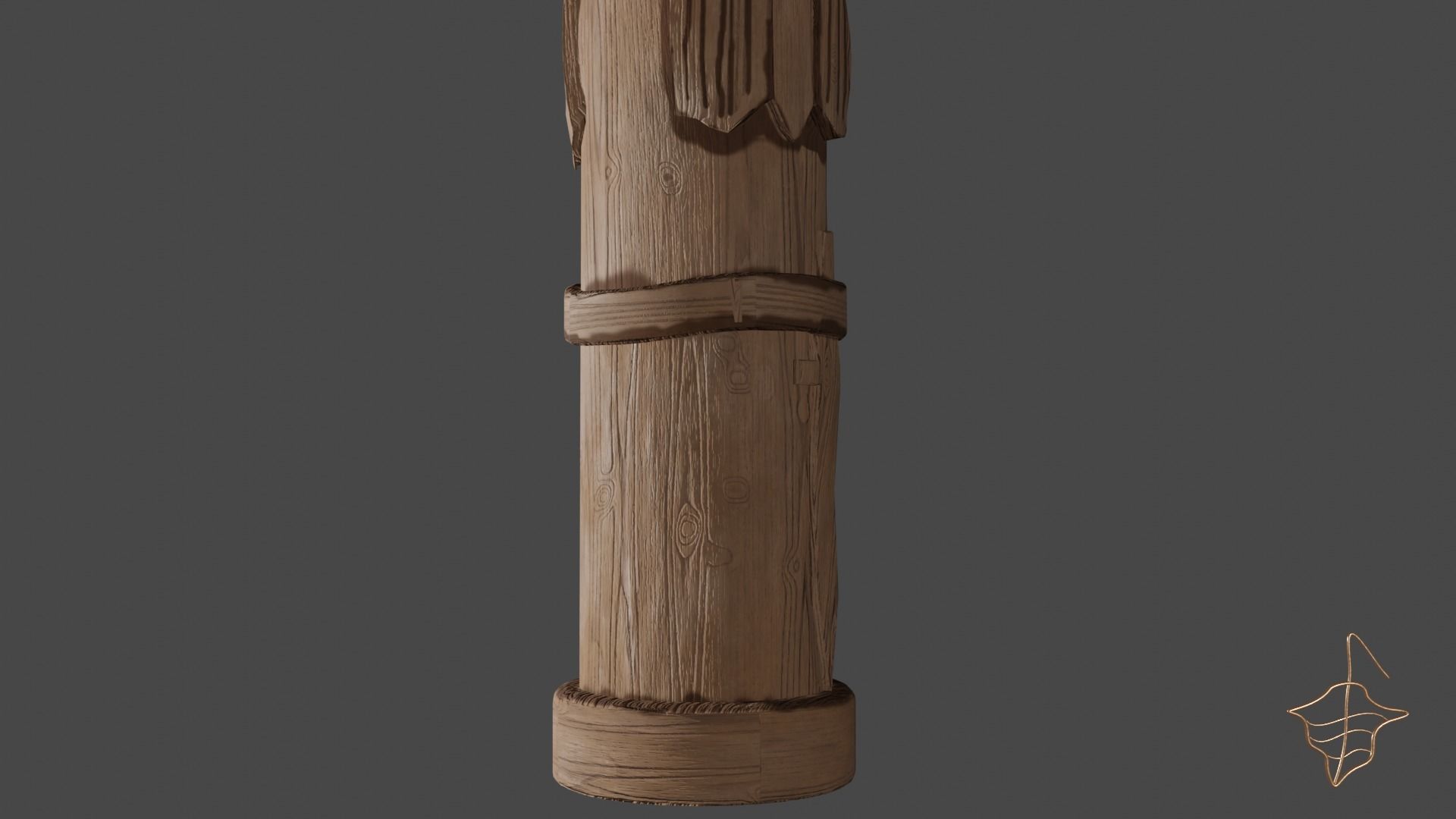 Old slavic pagan idol of thunderer Perun Low-poly 3D model_5