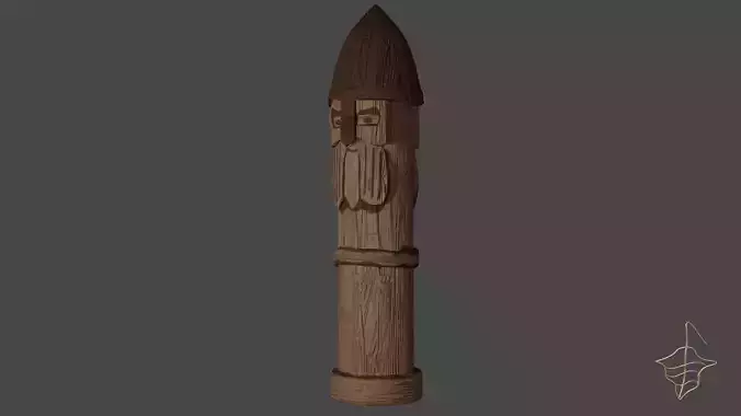 Old slavic pagan idol of thunderer Perun