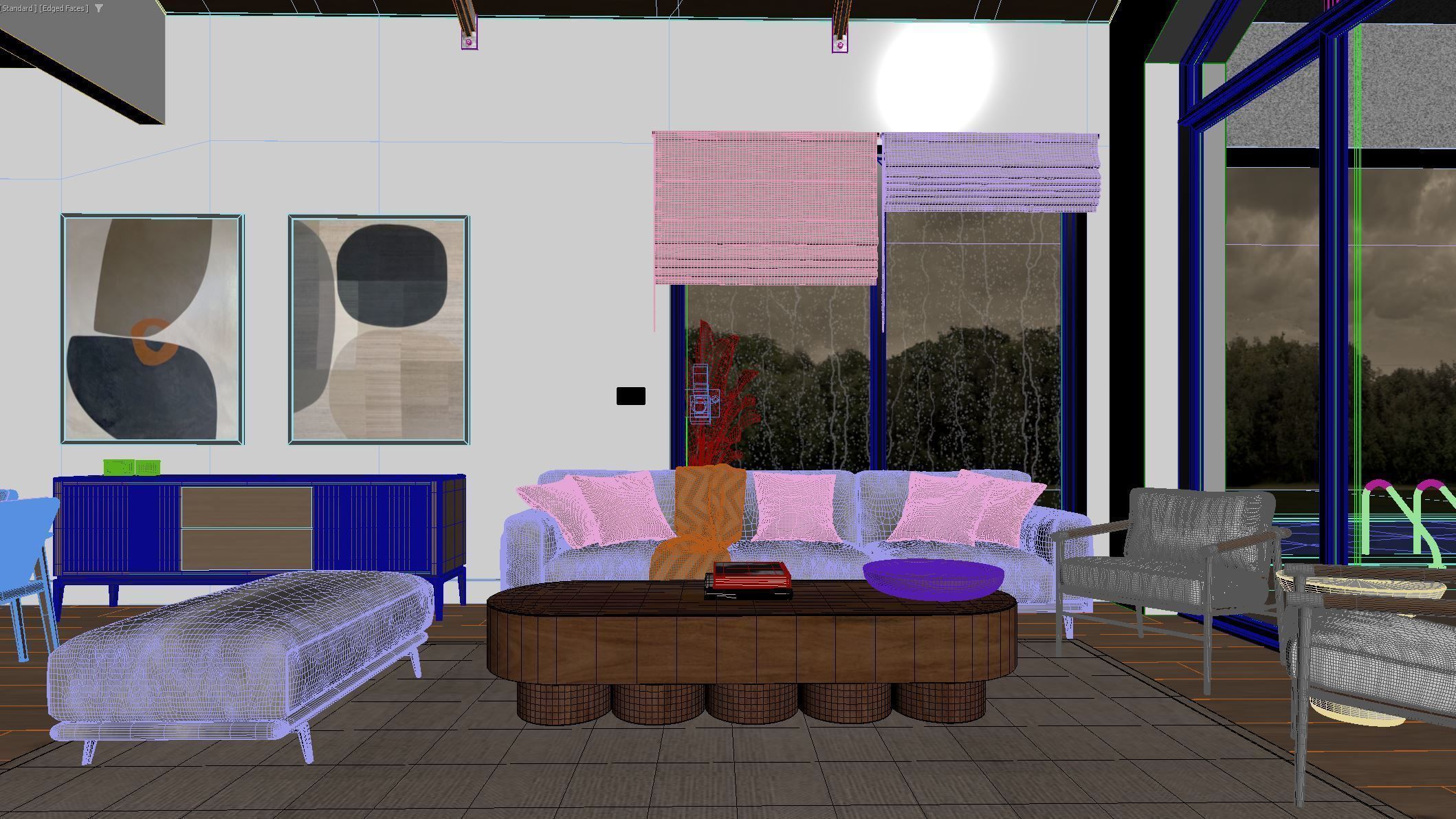 Living room Full Scene 3D model_5