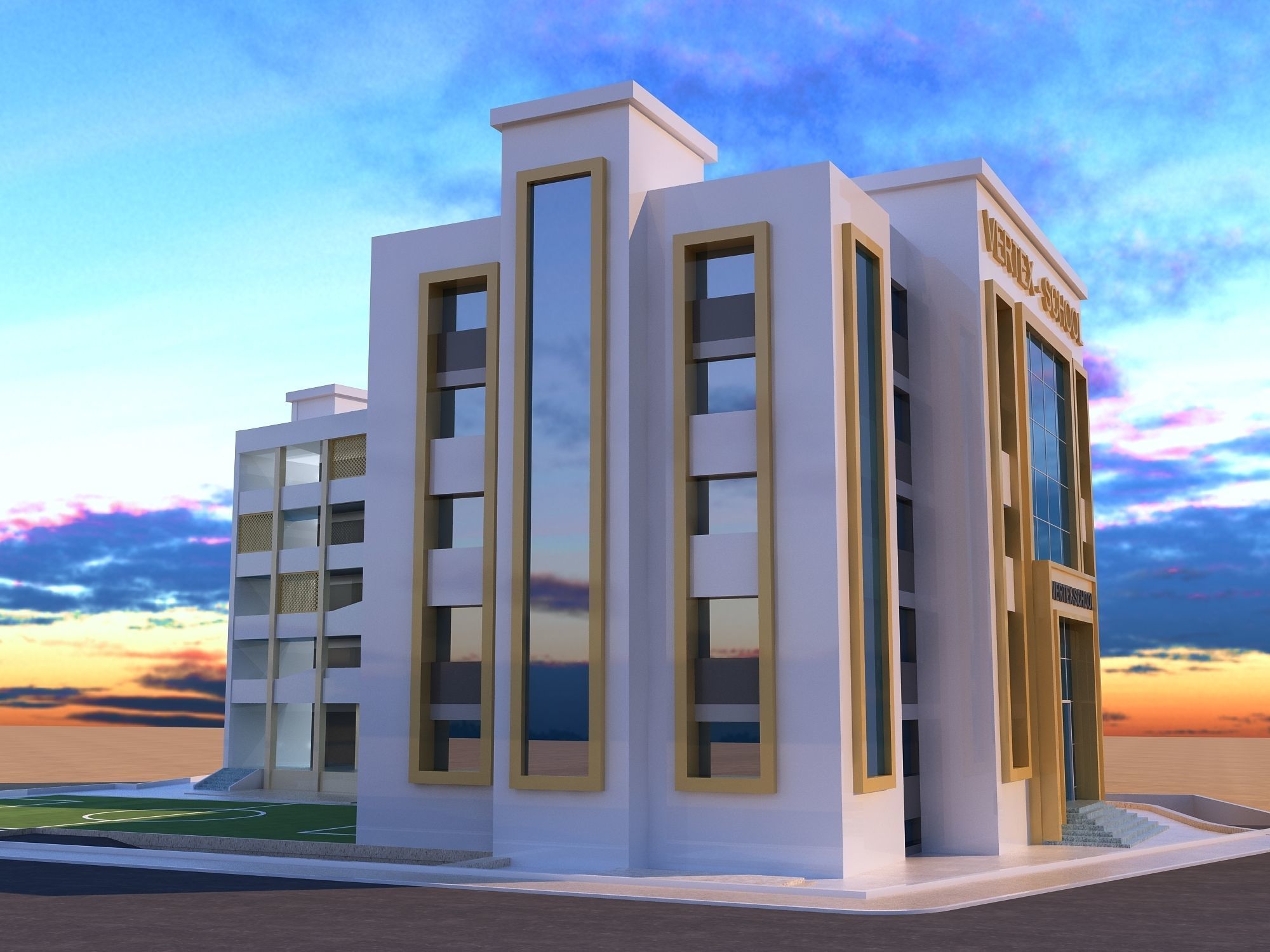 0205 - School Architecture Project - 2D Drawings - 3D Files 3D model_4