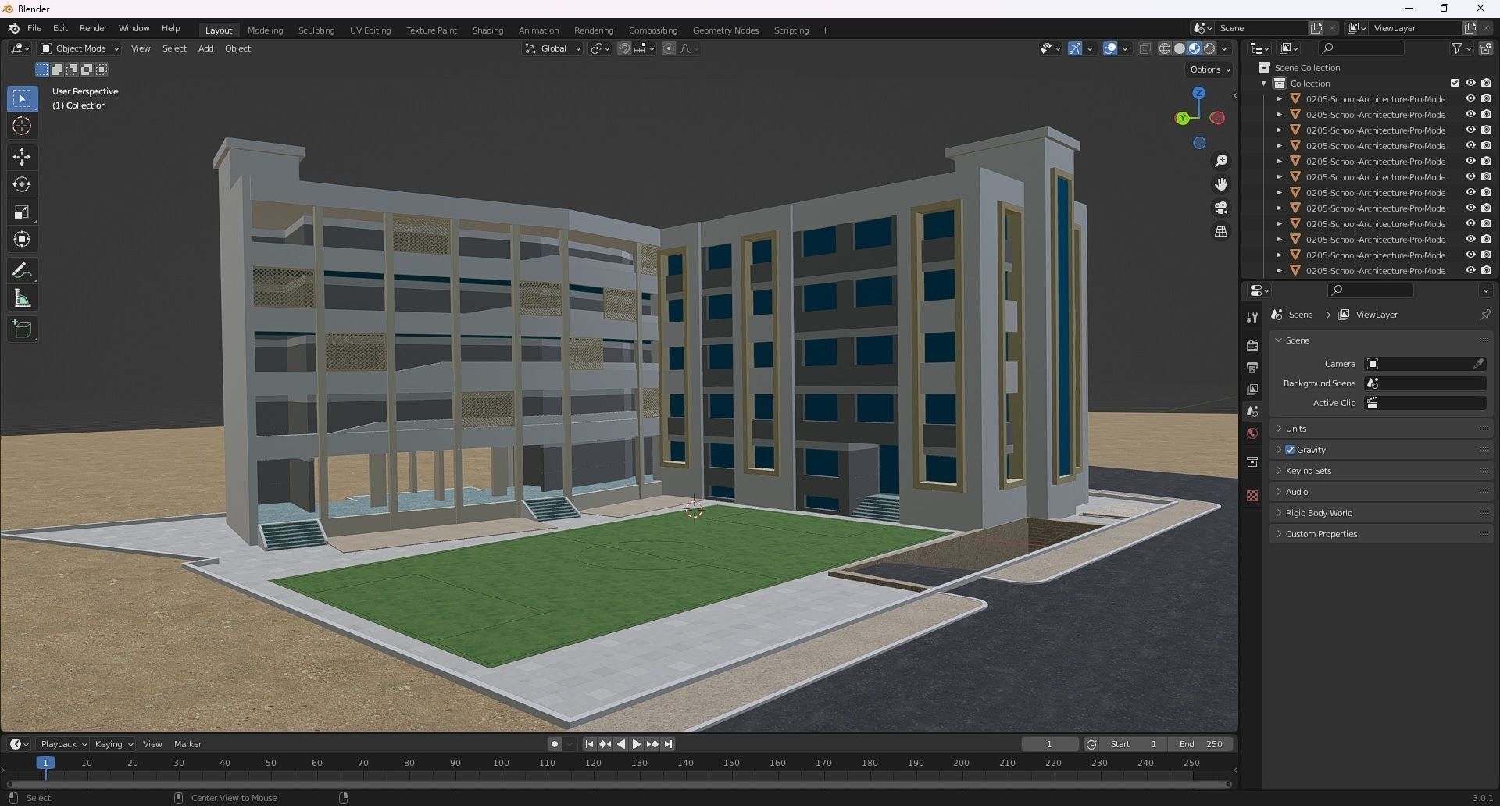 0205 - School Architecture Project - 2D Drawings - 3D Files 3D model_30