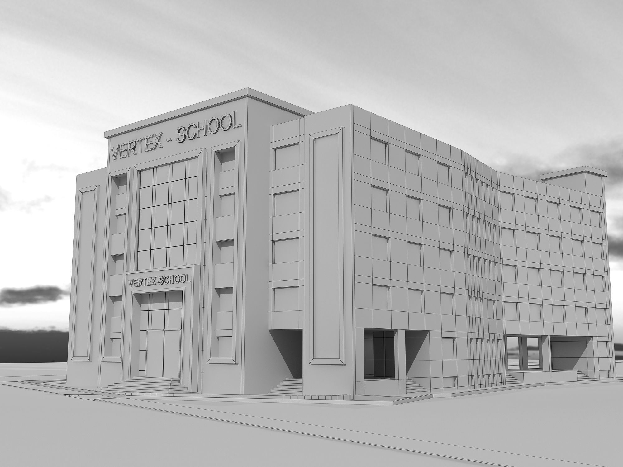 0205 - School Architecture Project - 2D Drawings - 3D Files 3D model_23