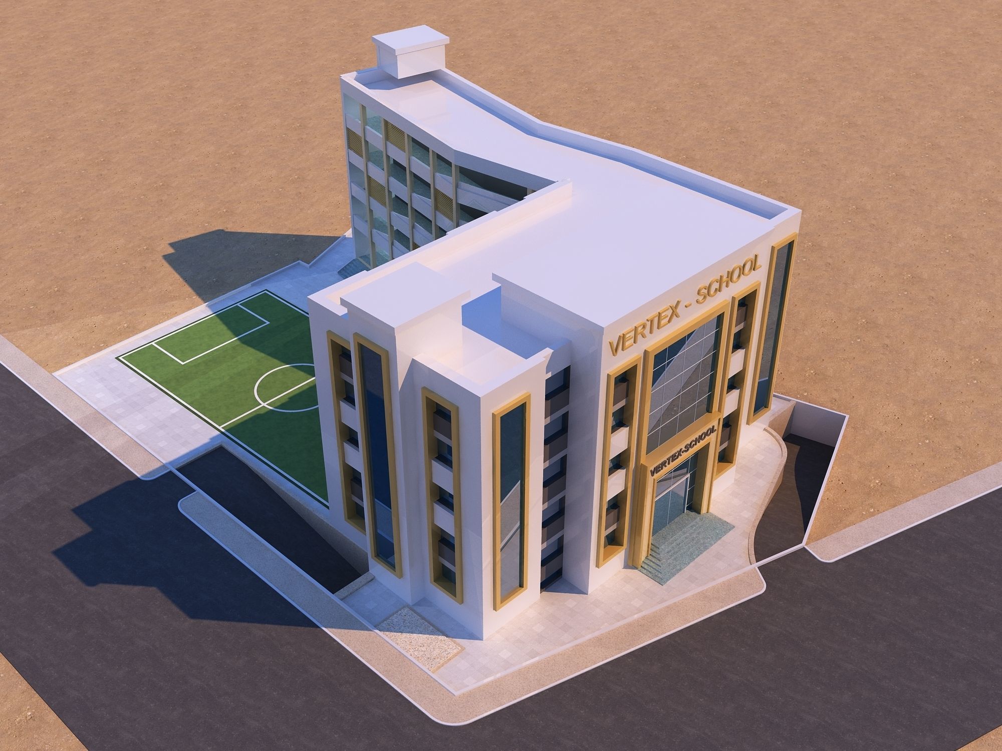 0205 - School Architecture Project - 2D Drawings - 3D Files 3D model_9