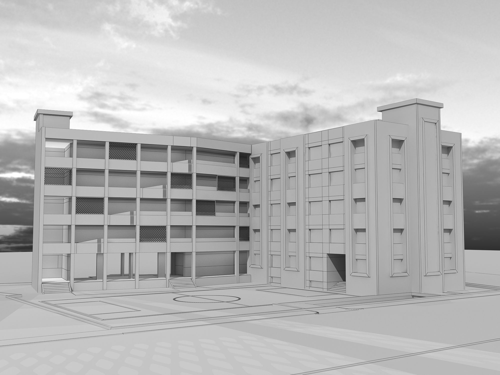 0205 - School Architecture Project - 2D Drawings - 3D Files 3D model_14