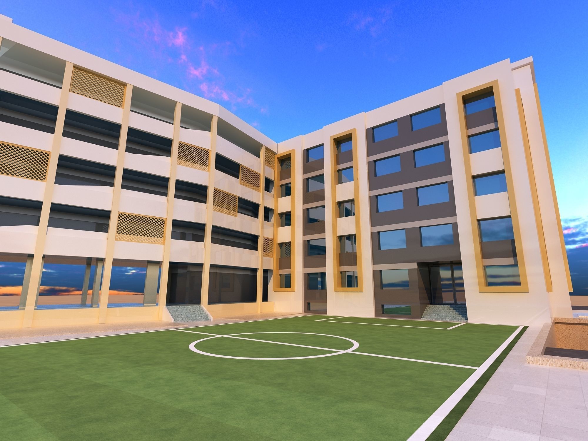 0205 - School Architecture Project - 2D Drawings - 3D Files 3D model_7