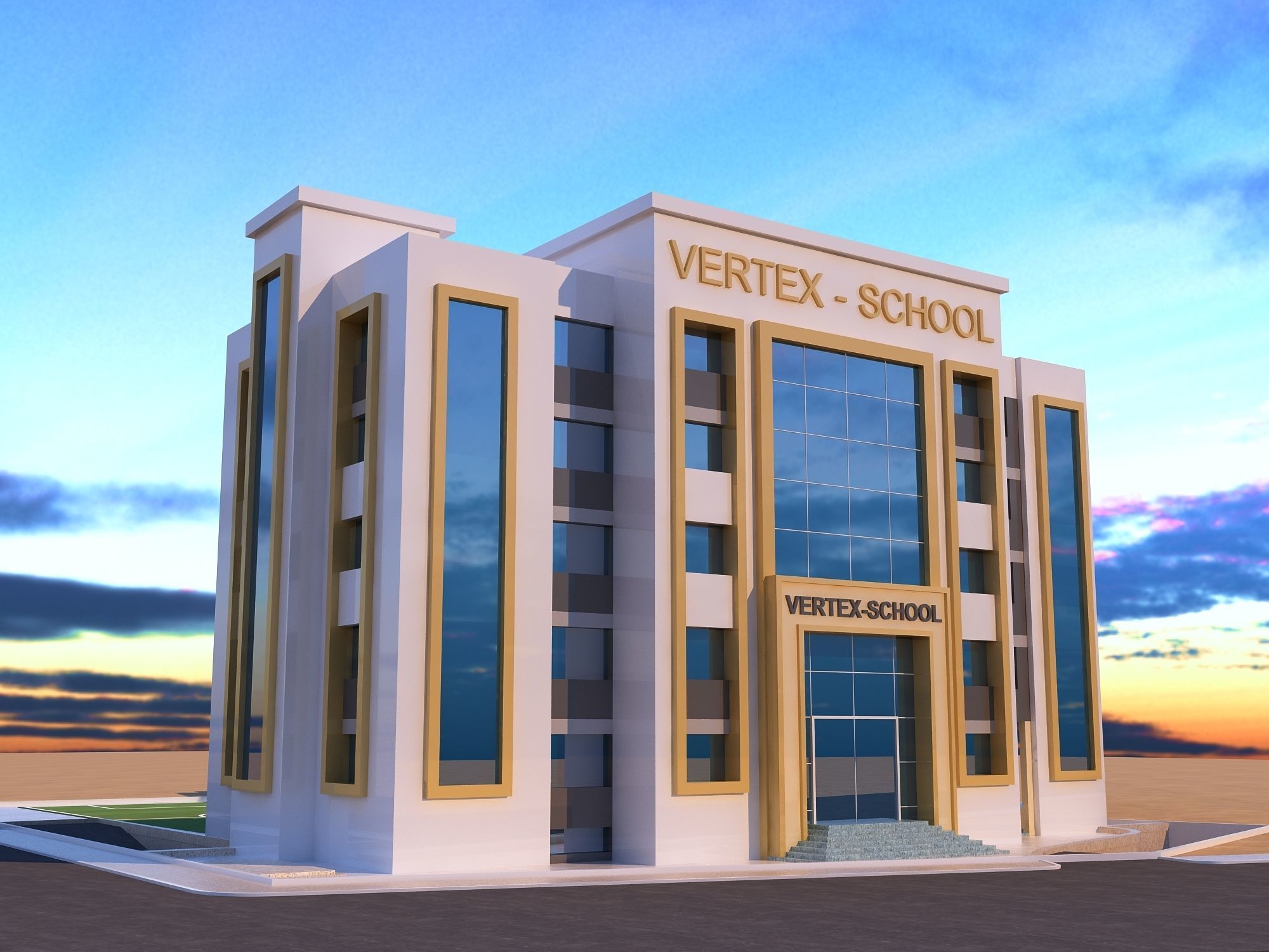 0205 - School Architecture Project - 2D Drawings - 3D Files 3D model_1