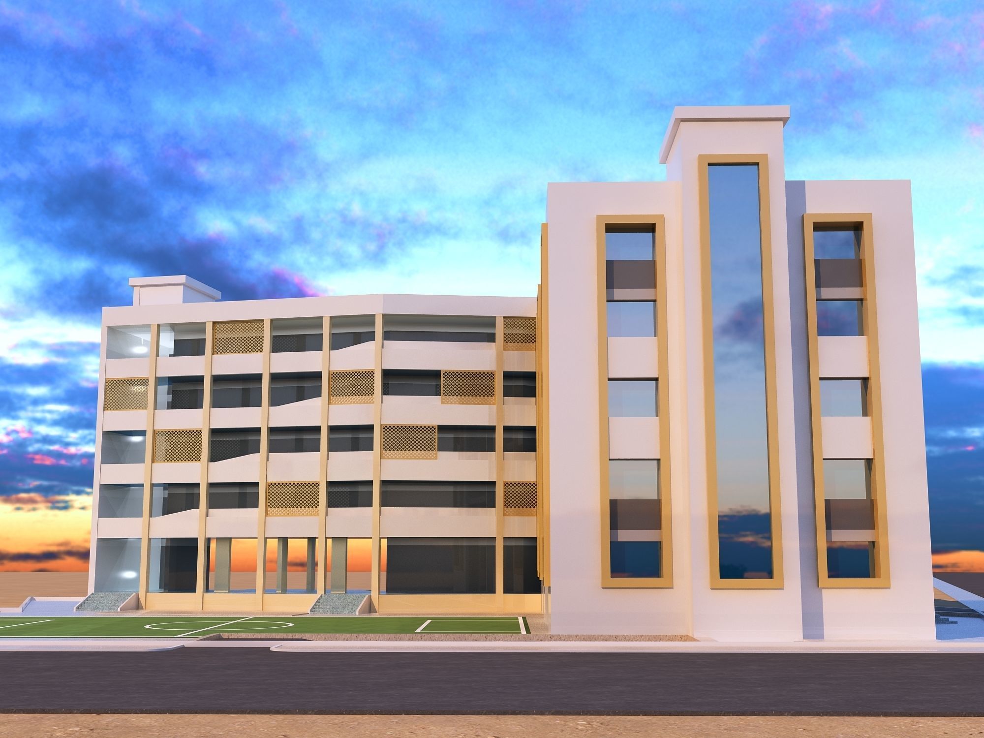 0205 - School Architecture Project - 2D Drawings - 3D Files 3D model_12