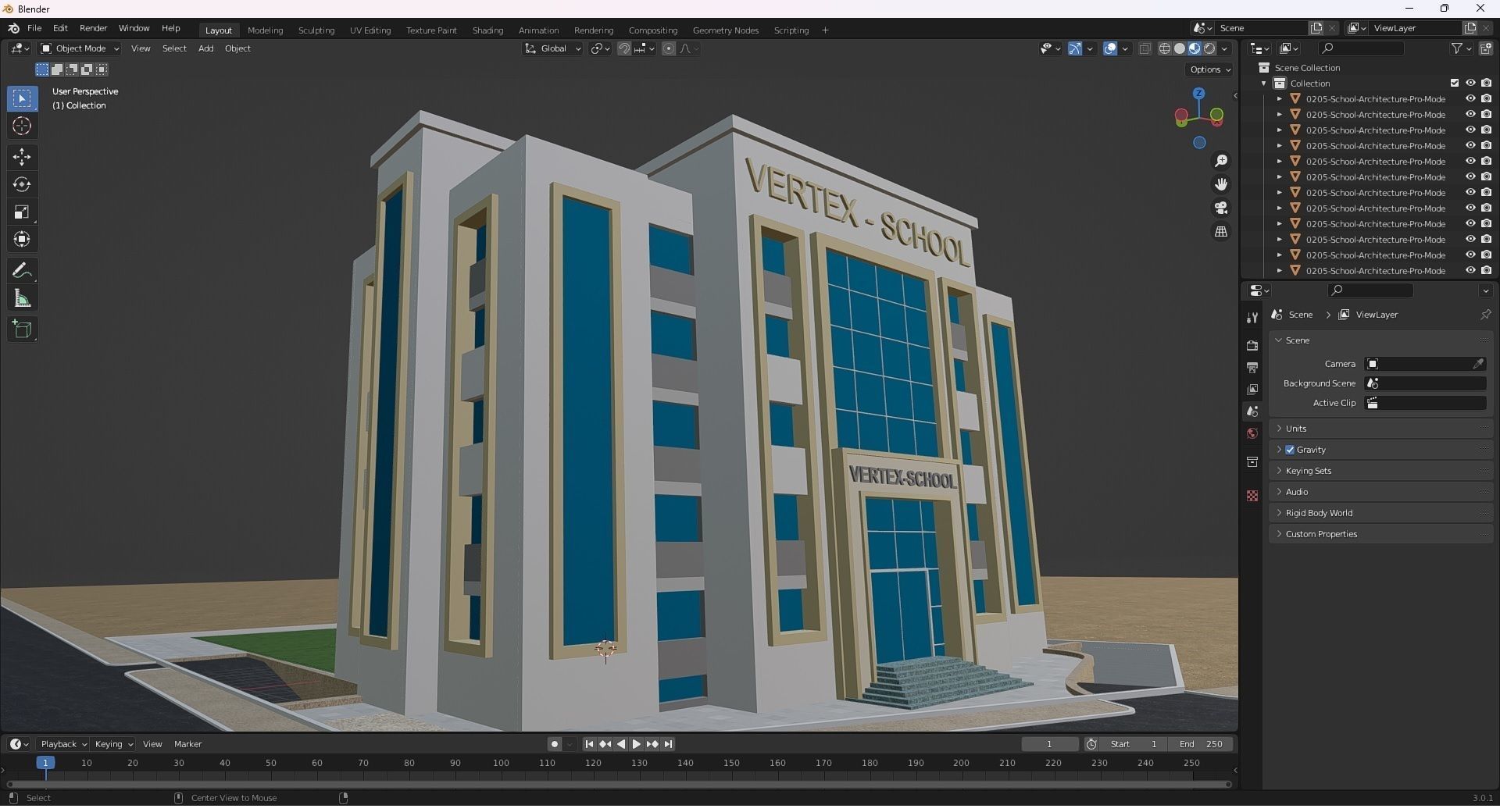 0205 - School Architecture Project - 2D Drawings - 3D Files 3D model_31