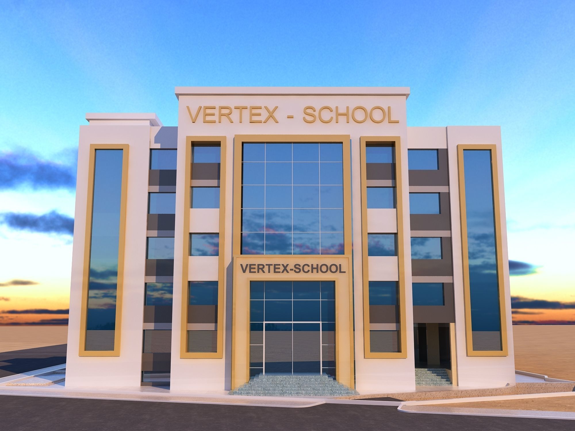 0205 - School Architecture Project - 2D Drawings - 3D Files 3D model_2