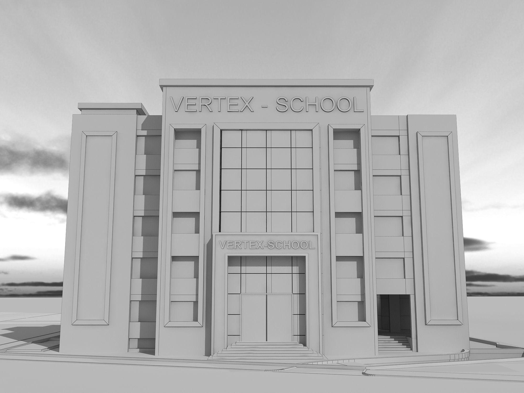 0205 - School Architecture Project - 2D Drawings - 3D Files 3D model_15