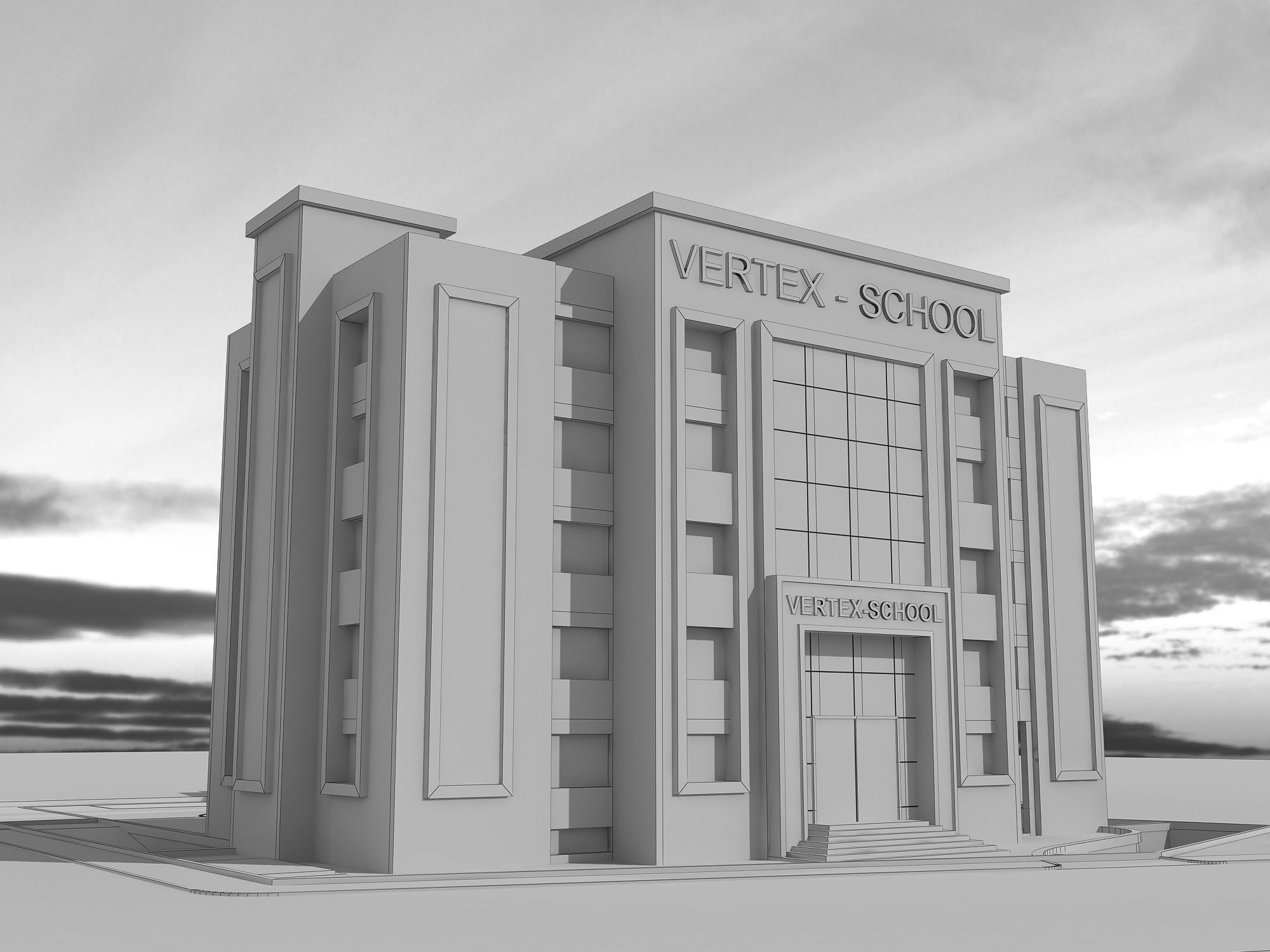 0205 - School Architecture Project - 2D Drawings - 3D Files 3D model_13