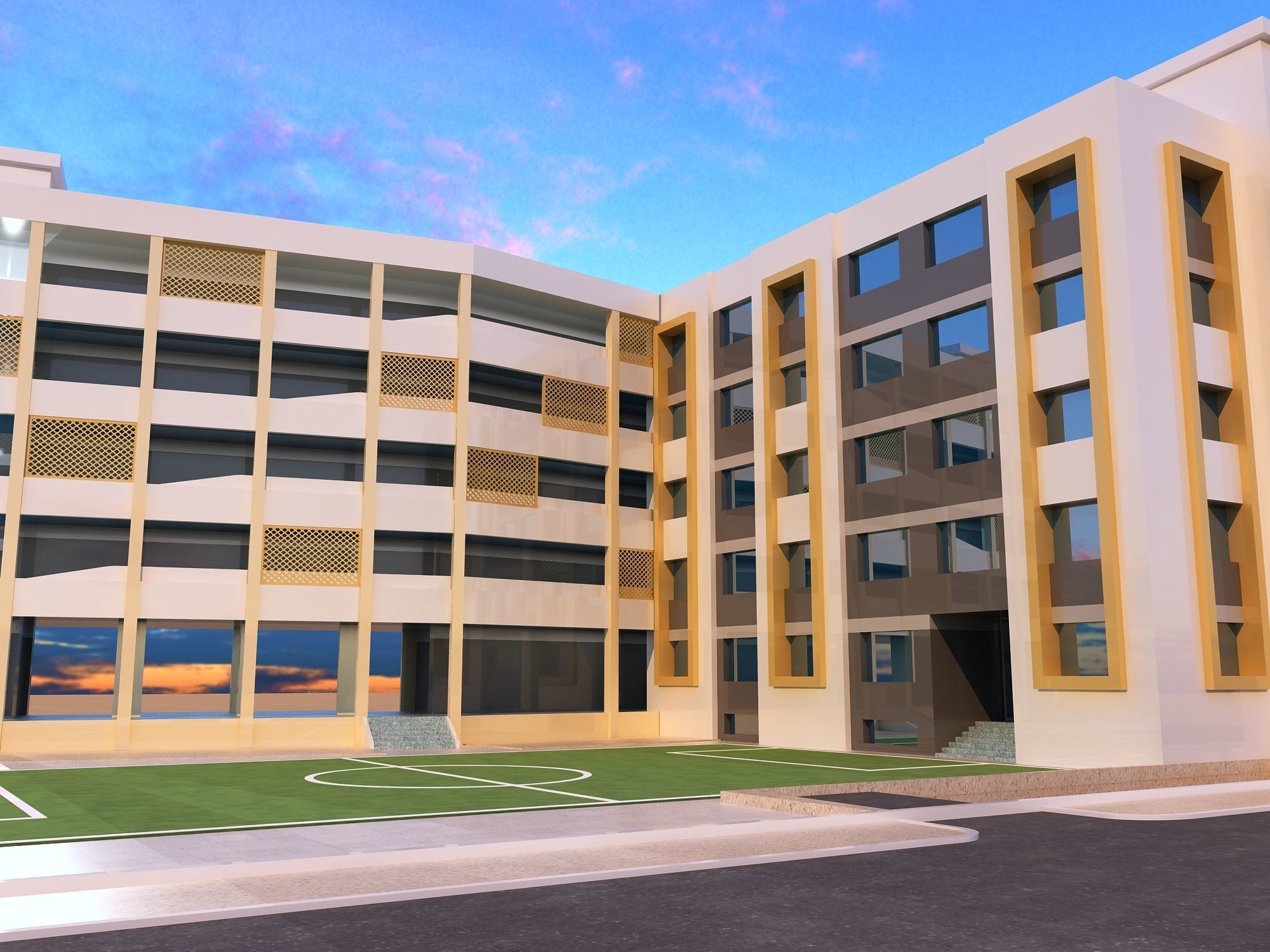 0205 - School Architecture Project - 2D Drawings - 3D Files 3D model_8