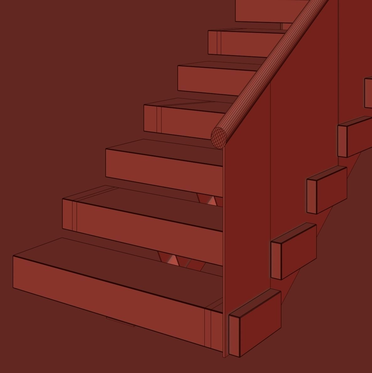 Modern staircase 18 3D model_36