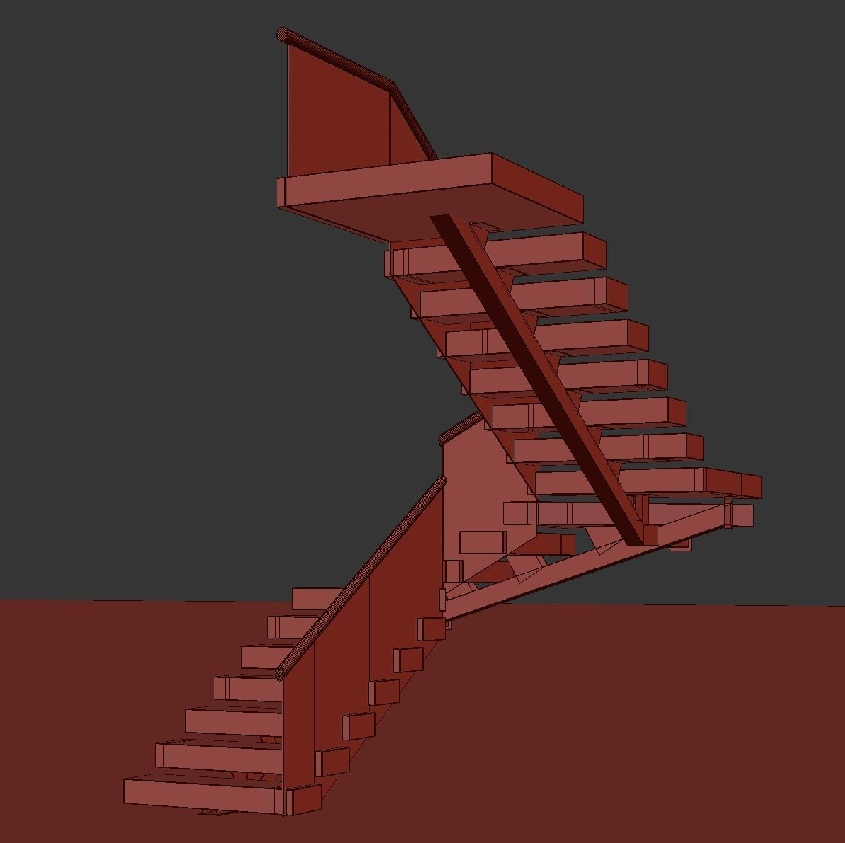 Modern staircase 18 3D model_37