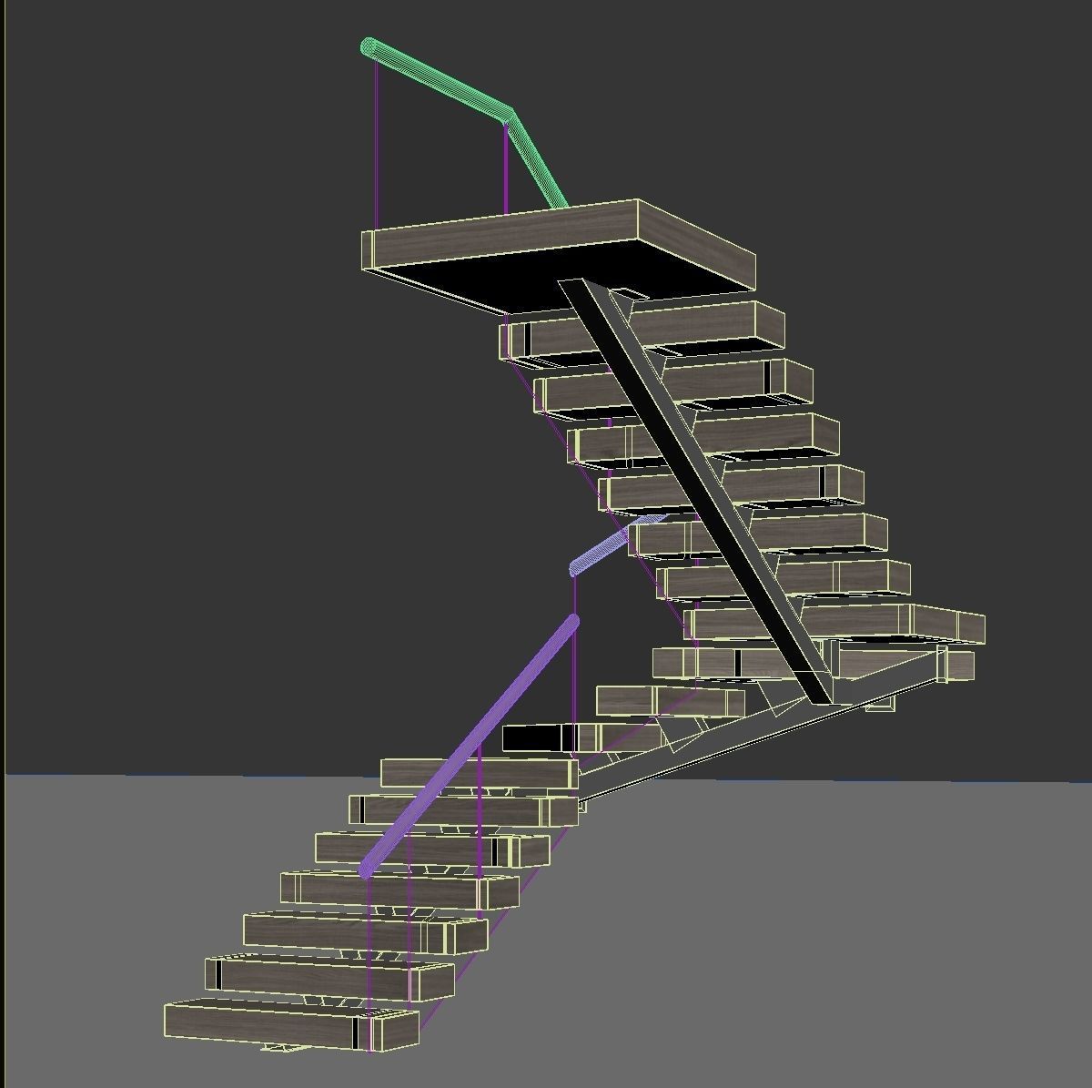 Modern staircase 18 3D model_14