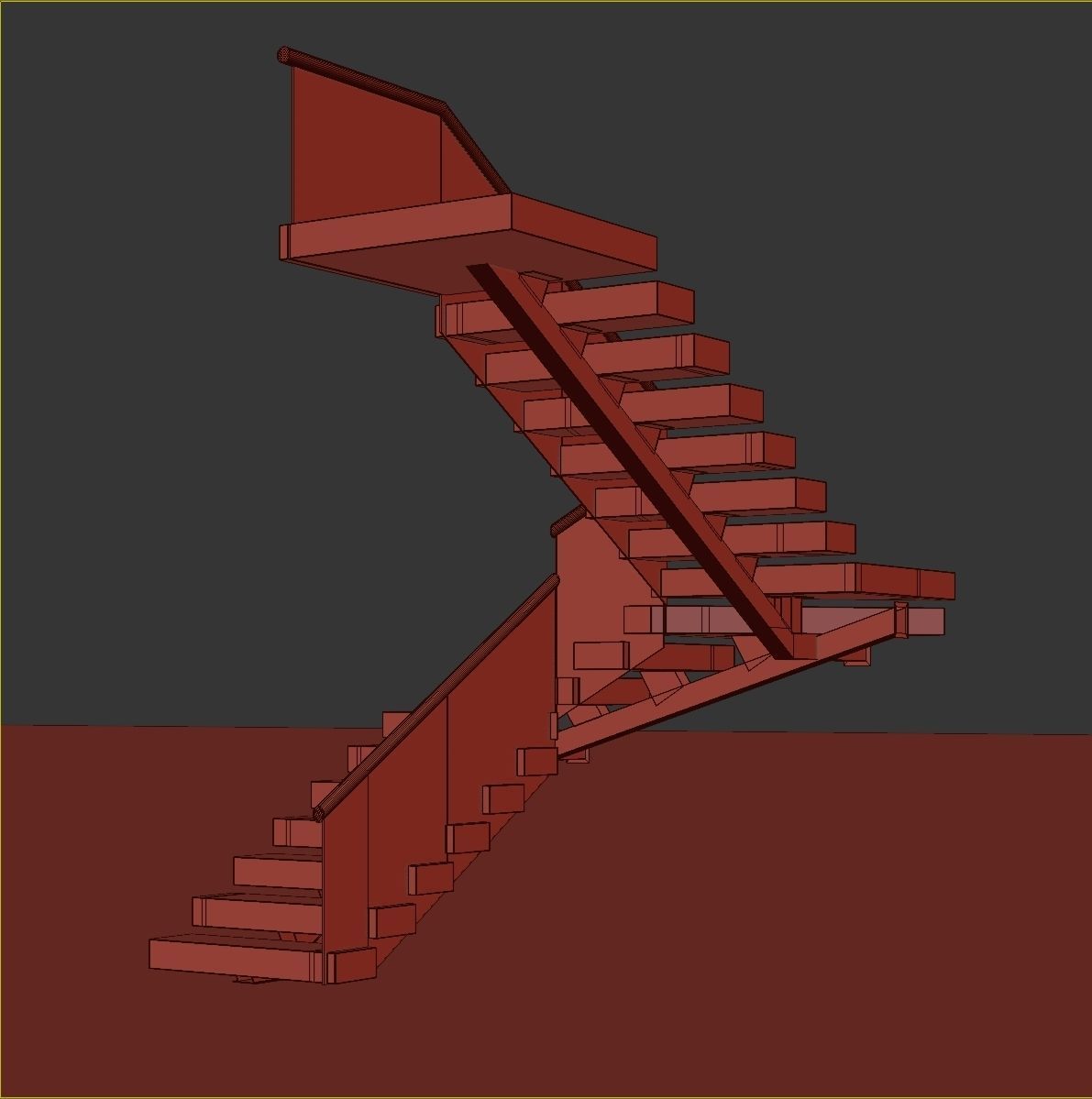 Modern staircase 18 3D model_35