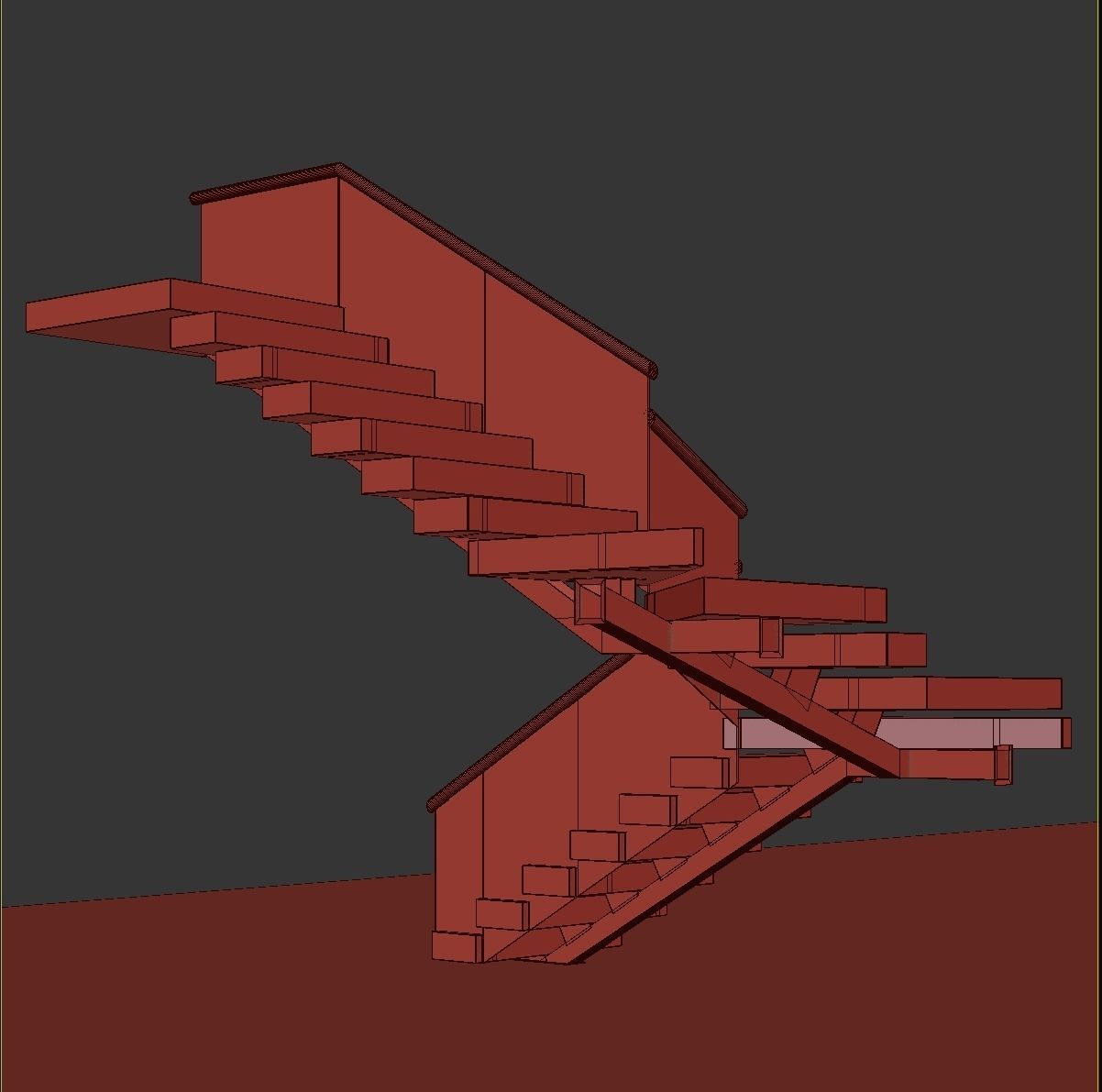 Modern staircase 18 3D model_34