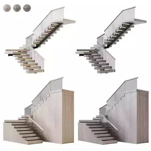 Modern staircase 18 3D model