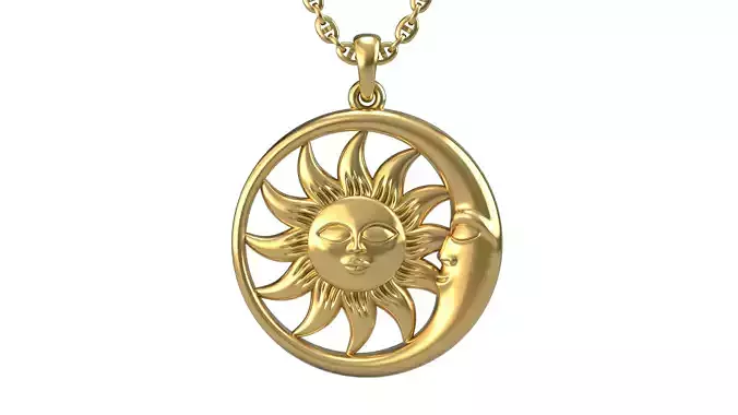 Sun and moon pendant