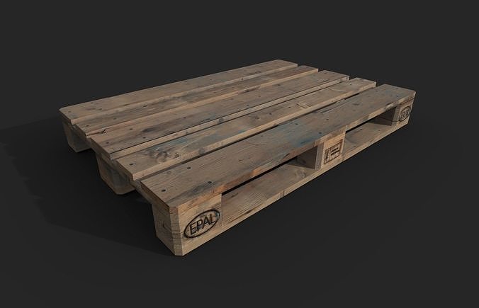 Industrial wooden pallet Low-poly 3D model