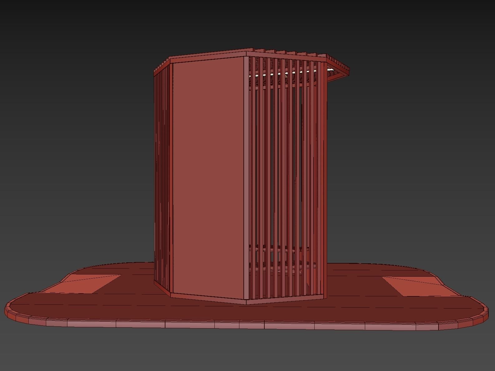 Set of pergolas and gazebos with benches 3D model_50
