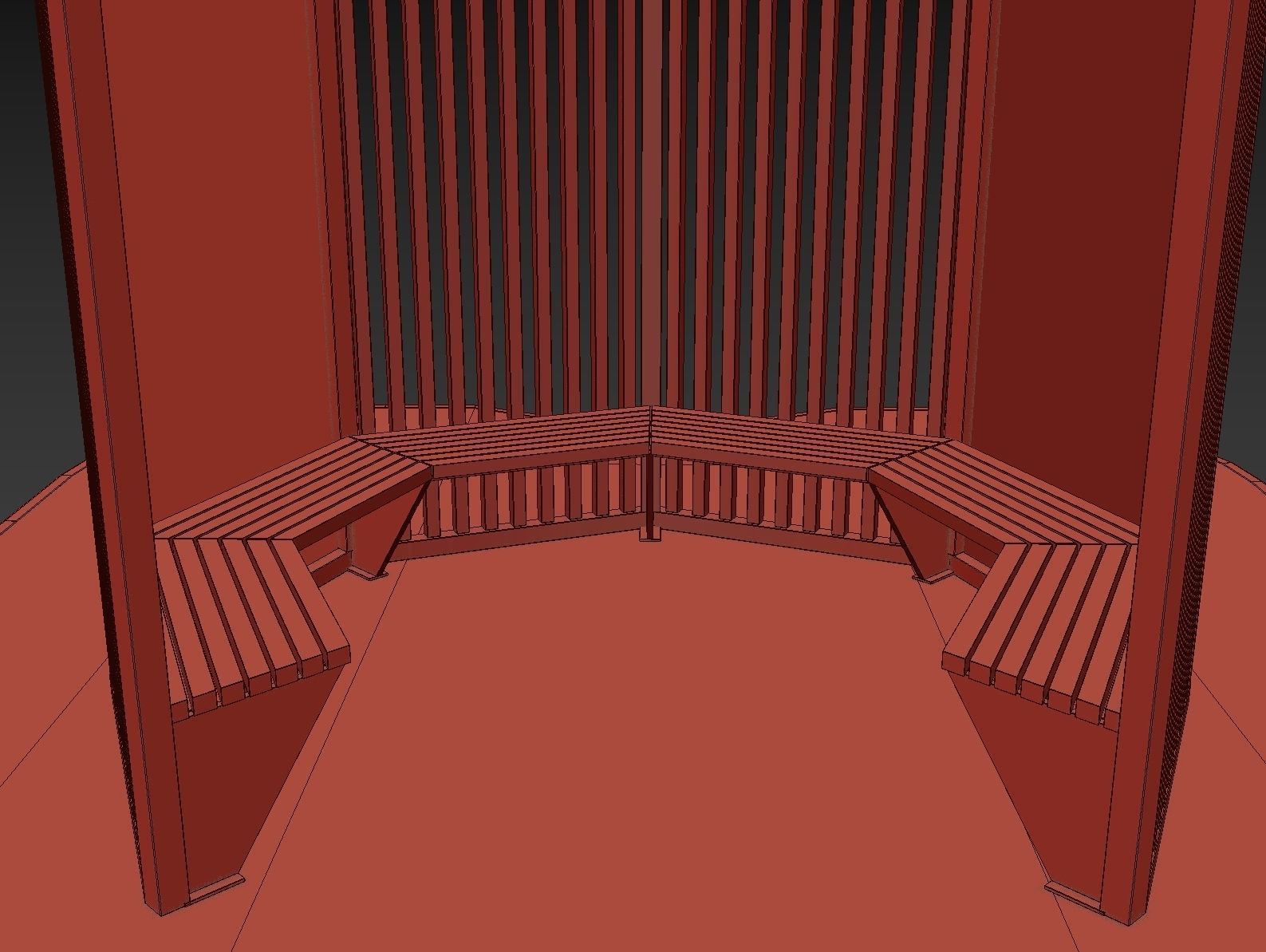 Set of pergolas and gazebos with benches 3D model_51