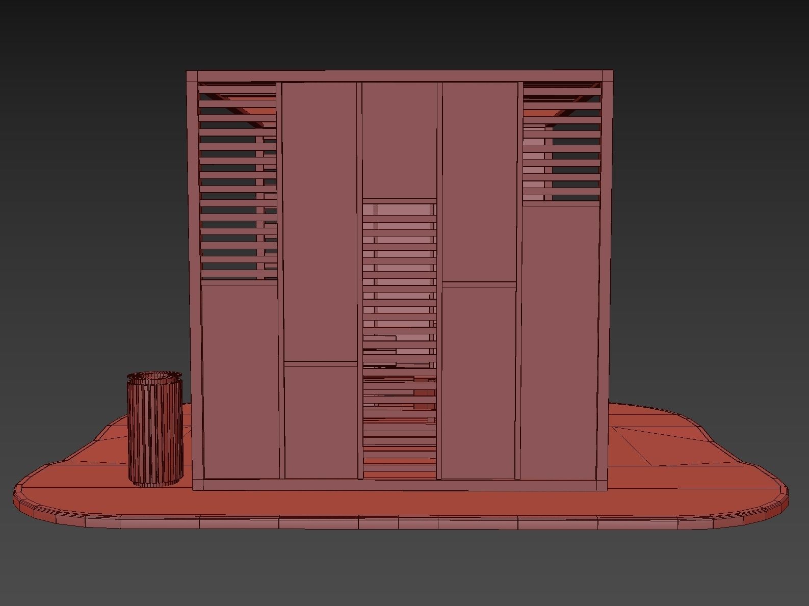 Set of pergolas and gazebos with benches 3D model_48